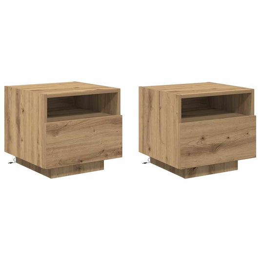 vidaXL Κομοδίνο 2 pcs Artisan Oak 40 x 39 x 37 εκ Επεξεργασμένο ξύλο