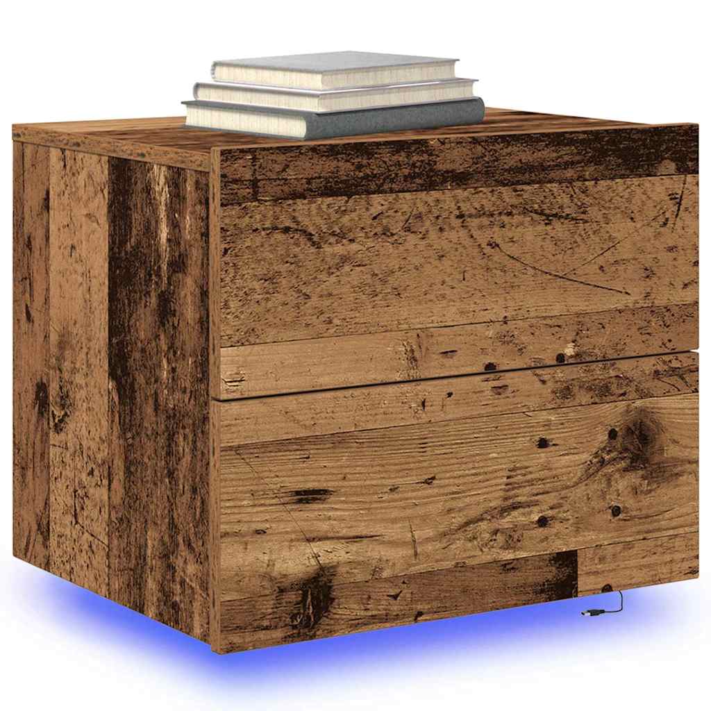 vidaXL Τοίχου κομοδίνο Παλαιό ξύλο 50 x 39 x 41 εκ. Επεξεργασμένο ξύλο