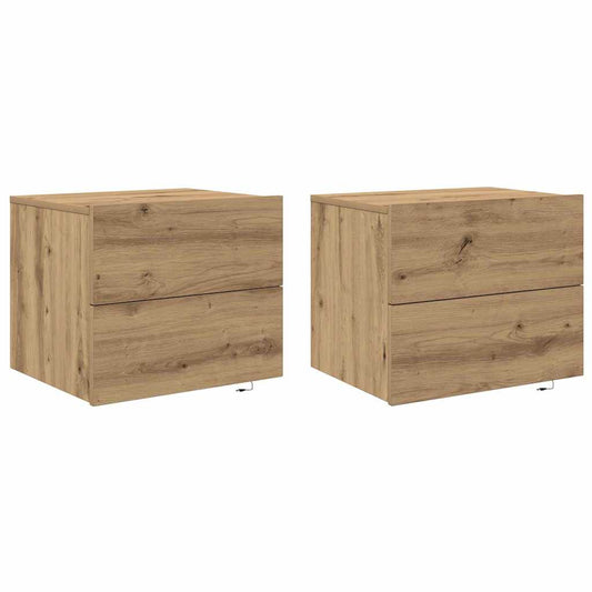 vidaXL Κομοδίνο 2 pcs Artisan Oak 50 x 39 x 41 εκ. Επεξεργασμένο ξύλο