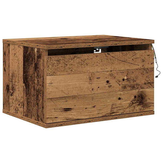 vidaXL Τοίχου κομοδίνο Παλαιό ξύλο 50 x 36 x 30 εκ Επεξεργασμένο ξύλο