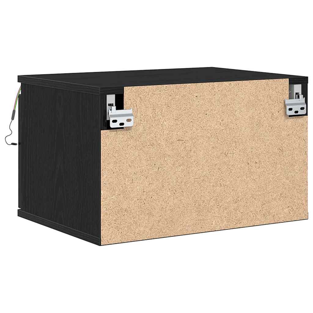 vidaXL Τοίχου κομοδίνο Μαύρη δρυς 50 x 36 x 30 εκ Επεξεργασμένο ξύλο