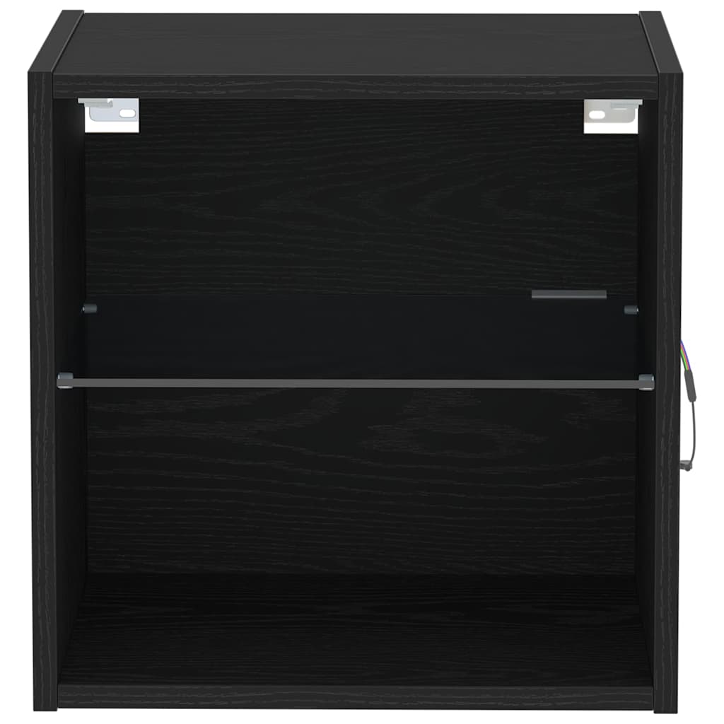 vidaXL Πλωτό ράφι με ράφι Μαύρο 40 x 28.5 x 40 εκ Επεξεργασμένο ξύλο