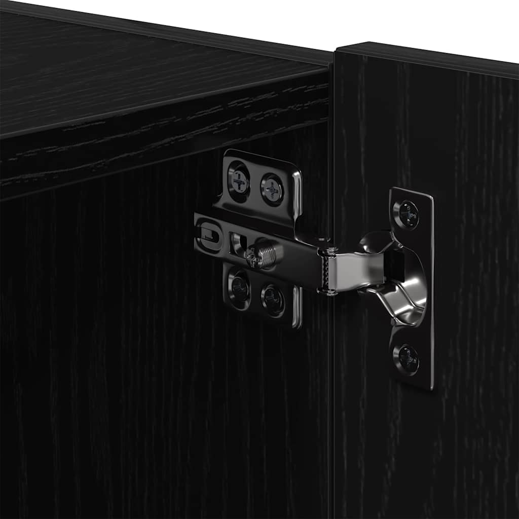 vidaXL Ντουλάπι Τηλεόρασης Τοίχου 2 pcs Μαύρη Οξυά 80 x 35 x 31 cm