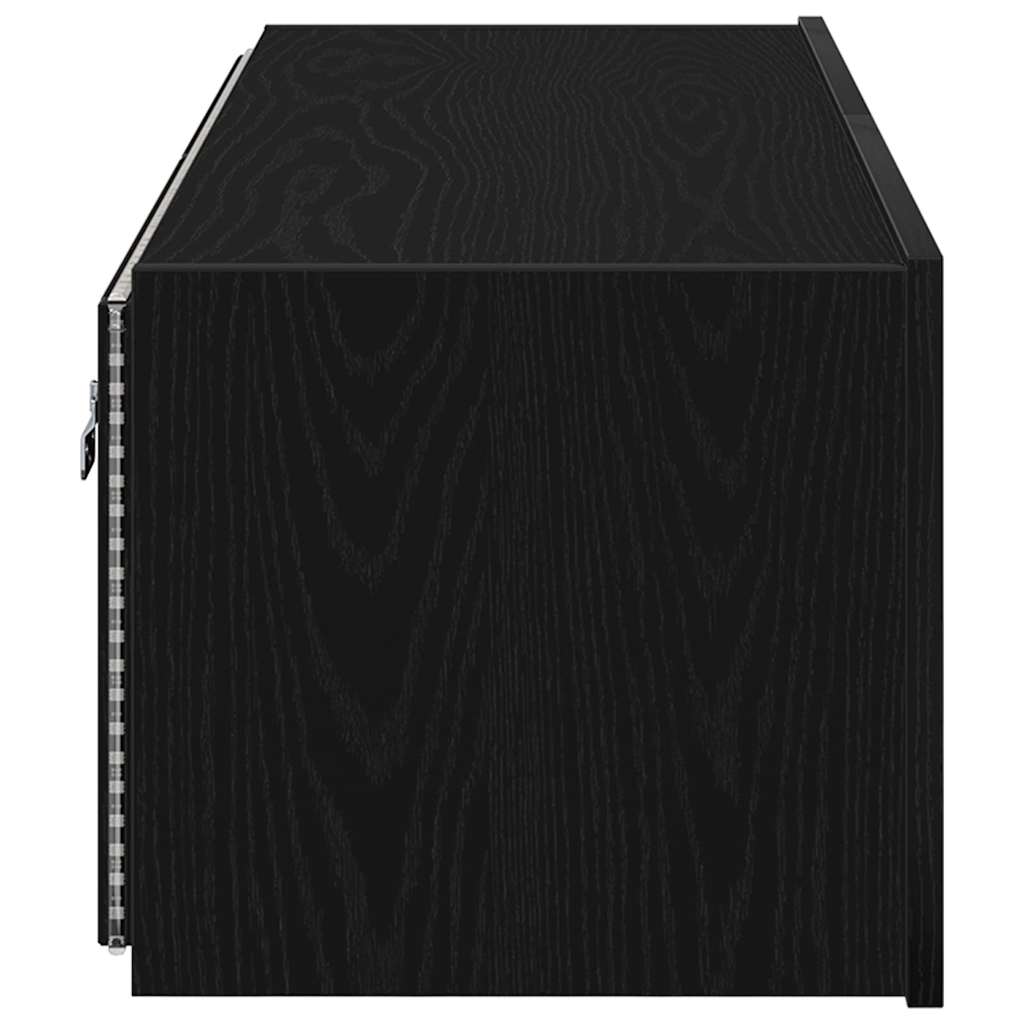 vidaXL Ντουλάπι Τηλεόρασης Τοίχου 2 pcs Μαύρη Οξυά 100 x 35 x 31 cm