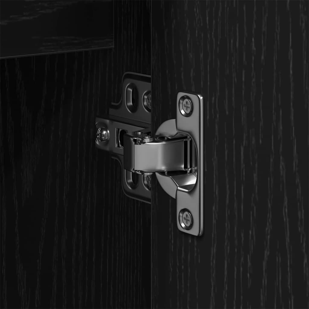 vidaXL Ντουλάπι νιπτήρα μπάνιου με ράφι Μαύρη δρυς 80 x 30 x 60 cm