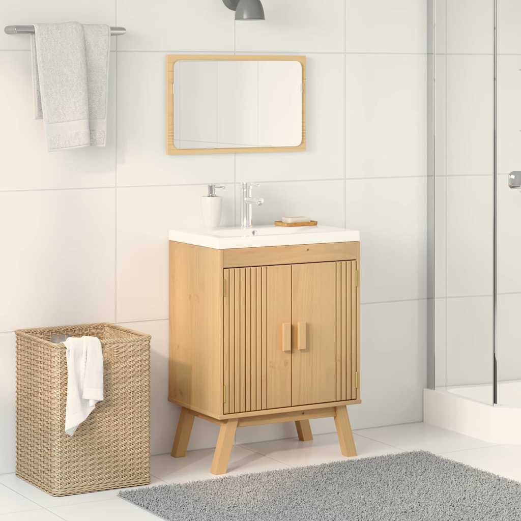 vidaXL Ντουλάπι βάσης 114x43x73,5 εκ Μασίφ ξύλο πεύκου