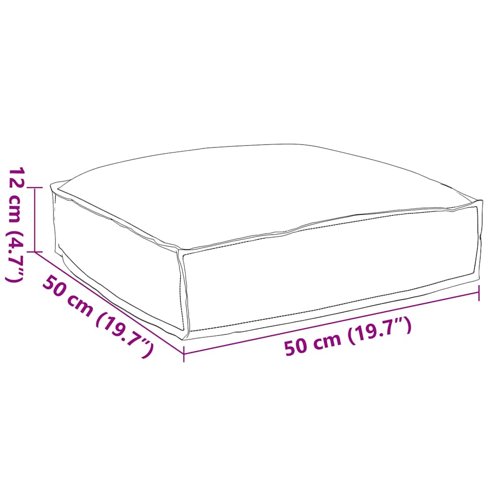 vidaXL Μαξιλάρι παλέτας για κάθισμα Γκρι 50 x 50 x 12 cm Ύφασμα Oxford