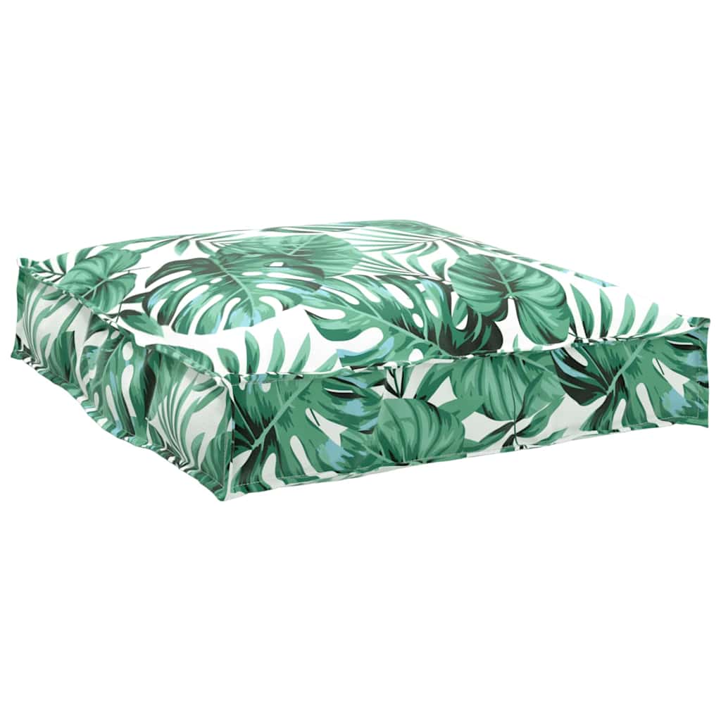 vidaXL Μαξιλάρι παλέτας για κάθισμα Μοτίβο φύλλων 70 x 70 x 12 cm