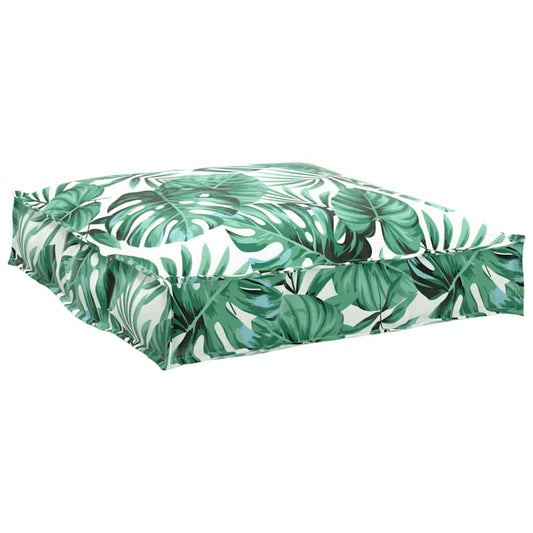 vidaXL Μαξιλάρι παλέτας για κάθισμα Μοτίβο φύλλων 70 x 70 x 12 cm