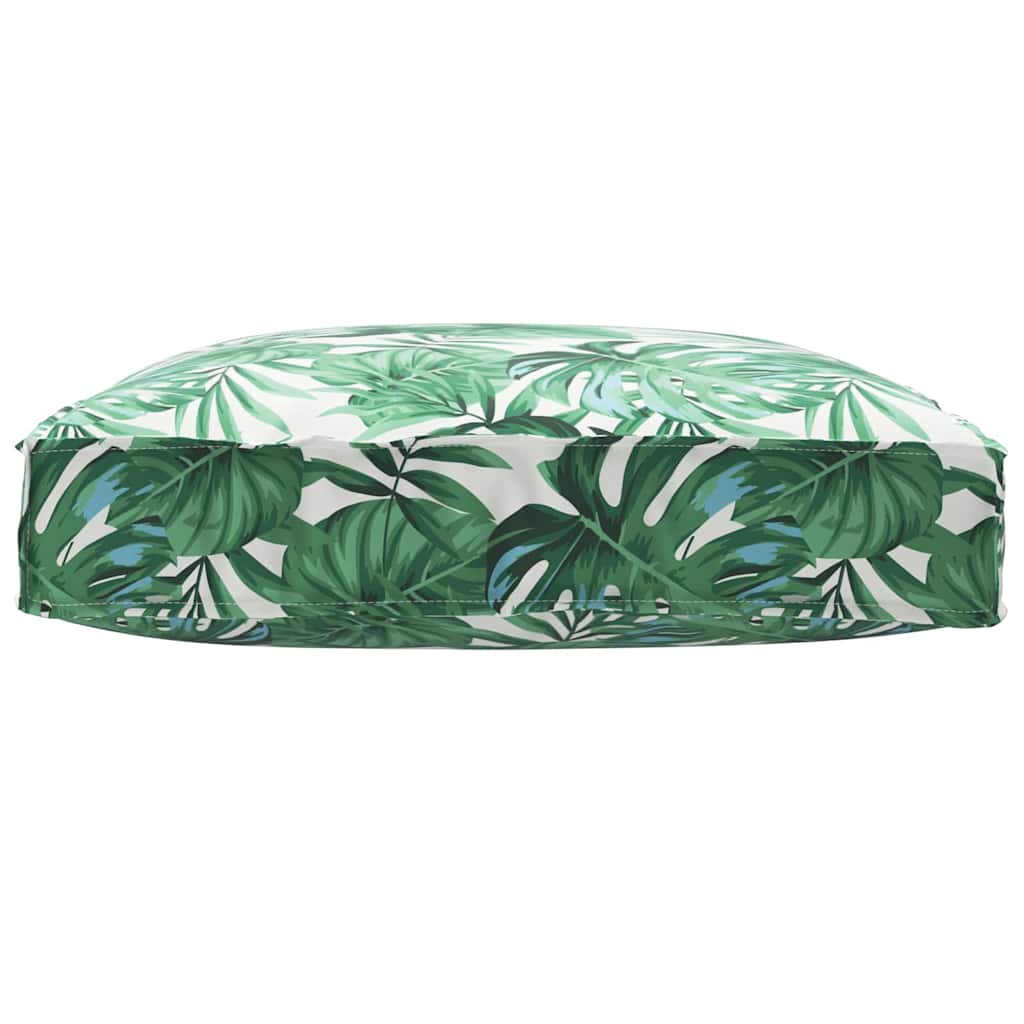 vidaXL Μαξιλάρι παλέτας για κάθισμα Μοτίβο φύλλων 80 x 80 x 12 cm