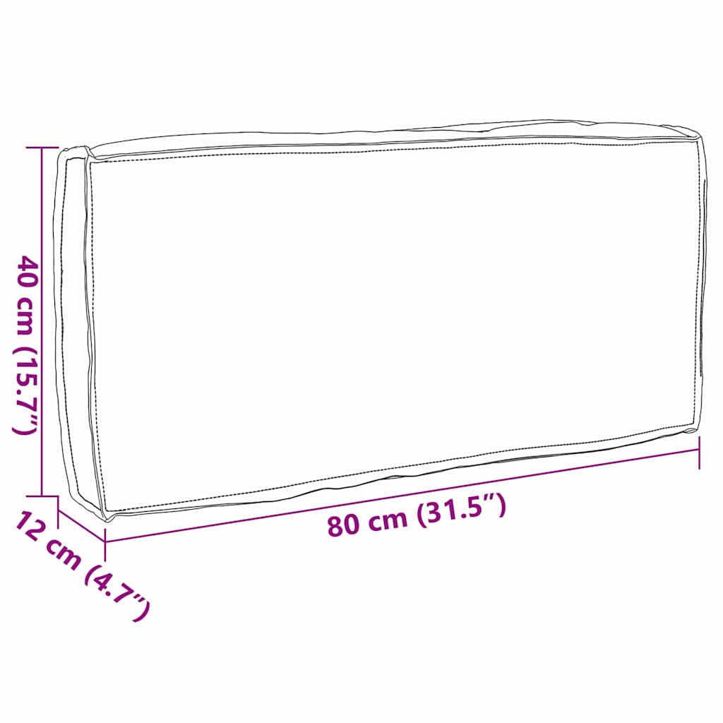 vidaXL Μαξιλάρι παλέτας για πλάτη Γκρι 80 x 40 x 12 cm Ύφασμα Oxford