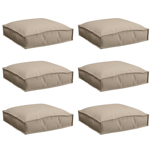 vidaXL Μαξιλάρι παλέτας για κάθισμα 6 pcs Taupe 40 x 40 x 8 εκ.