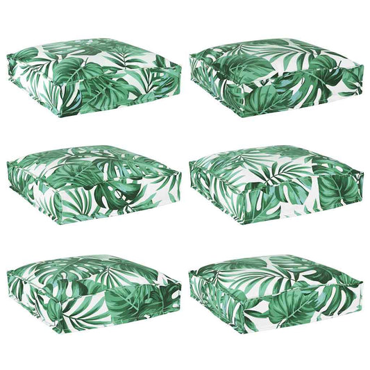 vidaXL Μαξιλάρι παλέτας για κάθισμα Floral 6 pcs Μοτίβο φύλλων