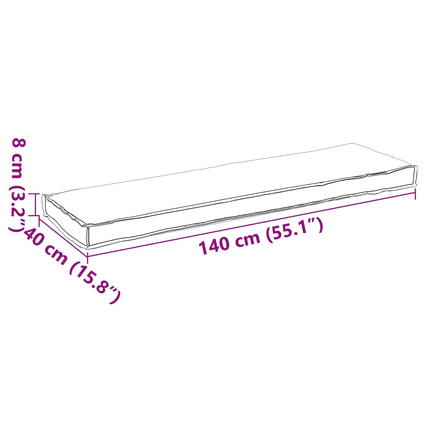 vidaXL Μαξιλάρι Μπεζ 140 x 40 x 8 εκ. Ύφασμα Όξφορντ