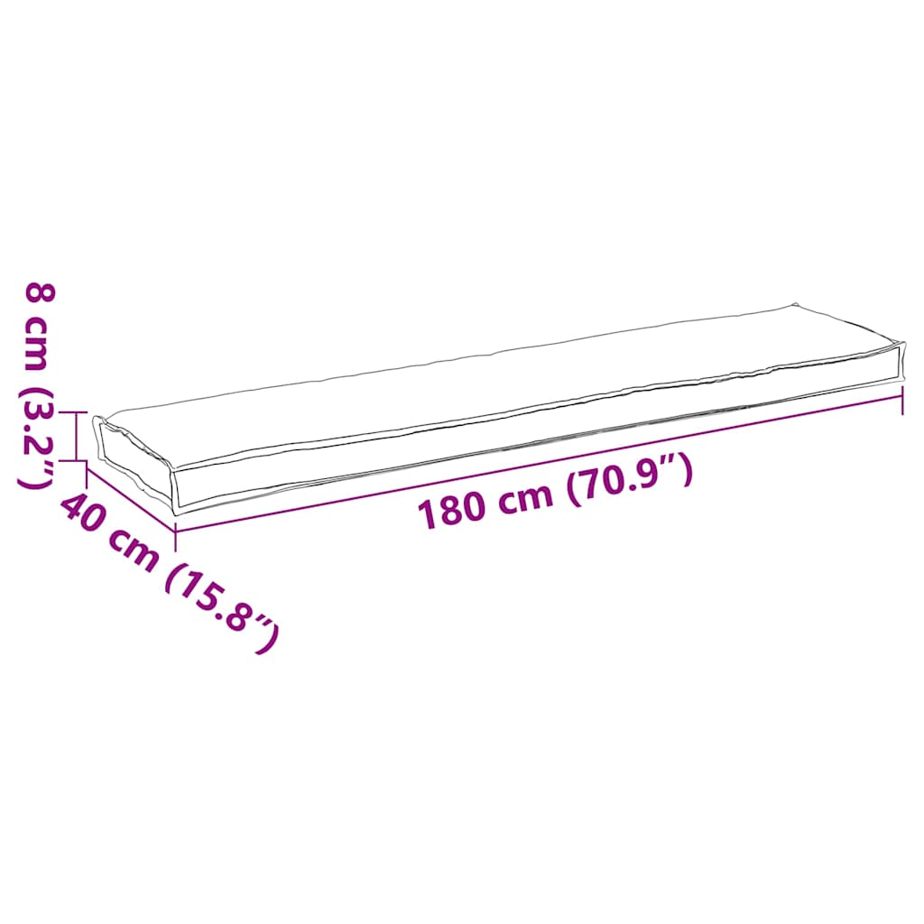 vidaXL Μαξιλάρι παλέτας Μαύρο 180 x 40 x 8 εκ. Ύφασμα Όξφορντ