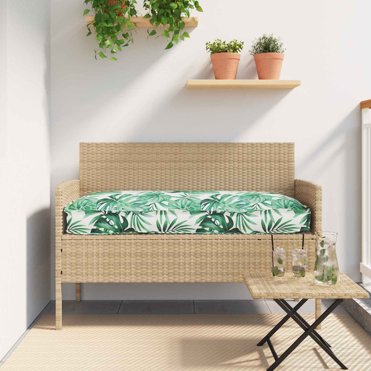 vidaXL Σετ Μαξιλαριών Πάγου Floral 2 pcs Μοτίβο φύλλων 100 x 40 x 8 εκ