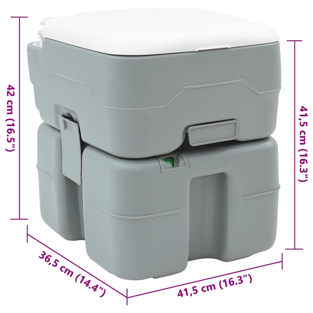 vidaXL Τουαλέτα Κάμπινγκ Γκρι 41,5 x 36,5 x 42 εκ.