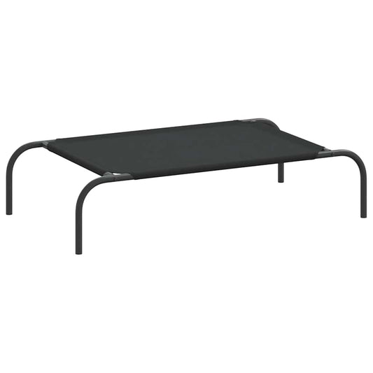 vidaXL Ανυψωμένο κρεβάτι σκύλου μαύρο 90x50x20 cm ύφασμα Οξφόρδης