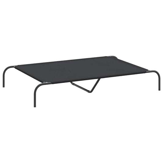 vidaXL Ανυψωμένο κρεβάτι σκύλου μαύρο 130x80x20 cm ύφασμα Οξφόρδης