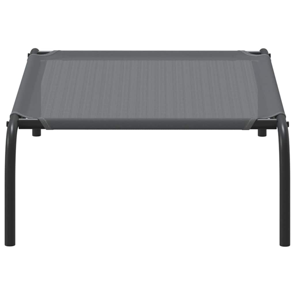 vidaXL Ανυψωμένο κρεβάτι σκύλου γκρι 90x50x20 cm Textilene και χάλυβα