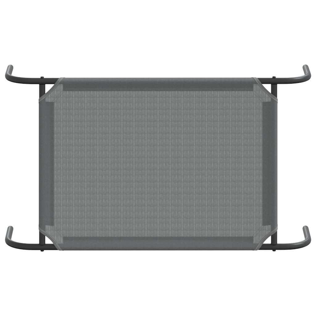 vidaXL Ανυψωμένο κρεβάτι σκύλου γκρι 90x50x20 cm Textilene και χάλυβα