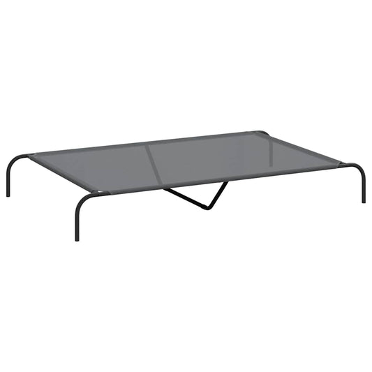 vidaXL Ανυψωμένο κρεβάτι σκύλου γκρι 150x90x20 cm Textilene και χάλυβα