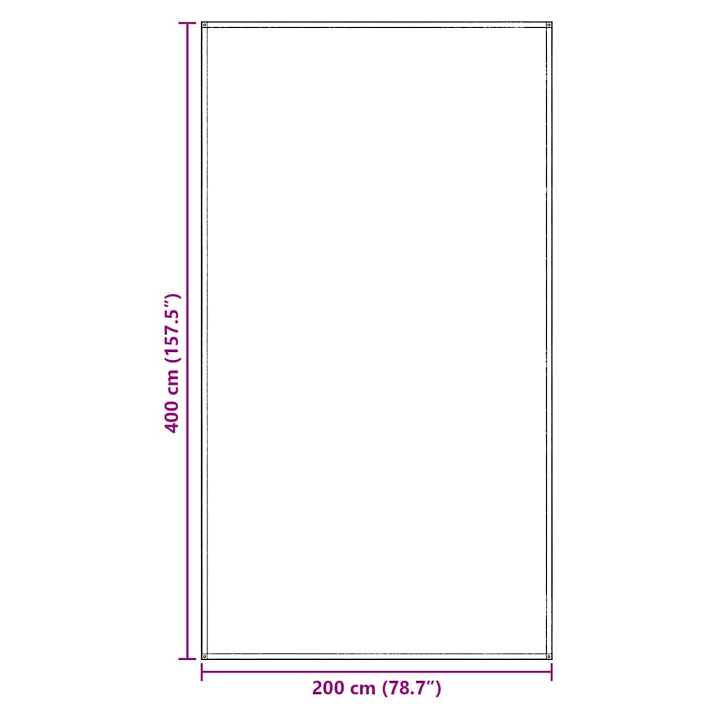 vidaXL Χαλκάκι Σκηνής Ανοιχτό γκρι 400 x 200 cm Πολυαιθυλένιο