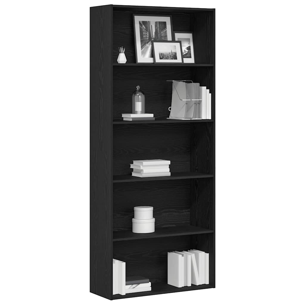 vidaXL Βιβλιοθήκη Μαύρη Δρυς 80x30x189 εκ. από Τεχνητό Ξύλο