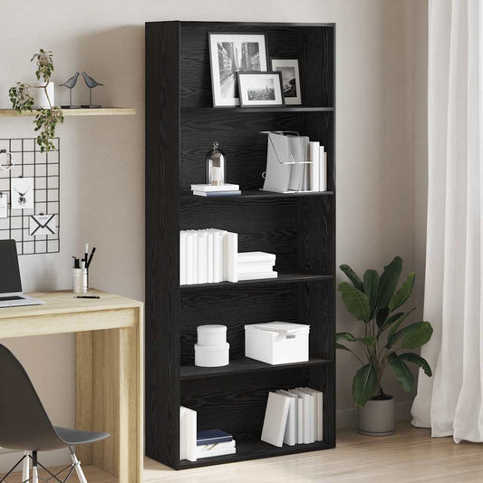 vidaXL Βιβλιοθήκη Μαύρη Δρυς 80x30x189 εκ. από Τεχνητό Ξύλο
