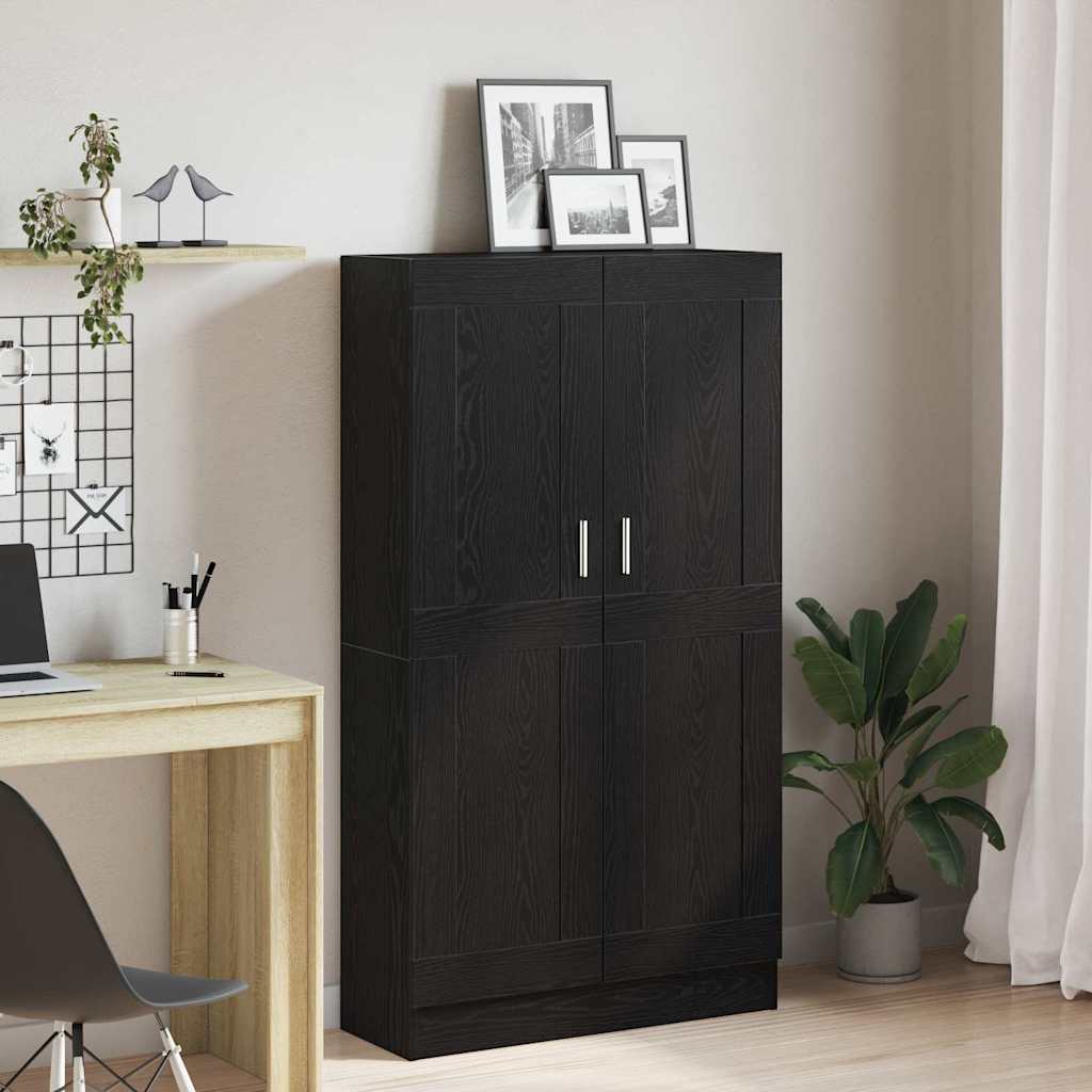 vidaXL Βιβλιοθήκη Μαύρη δρυς 82.5 x 30.5 x 150 cm Επεξεργασμένο ξύλο