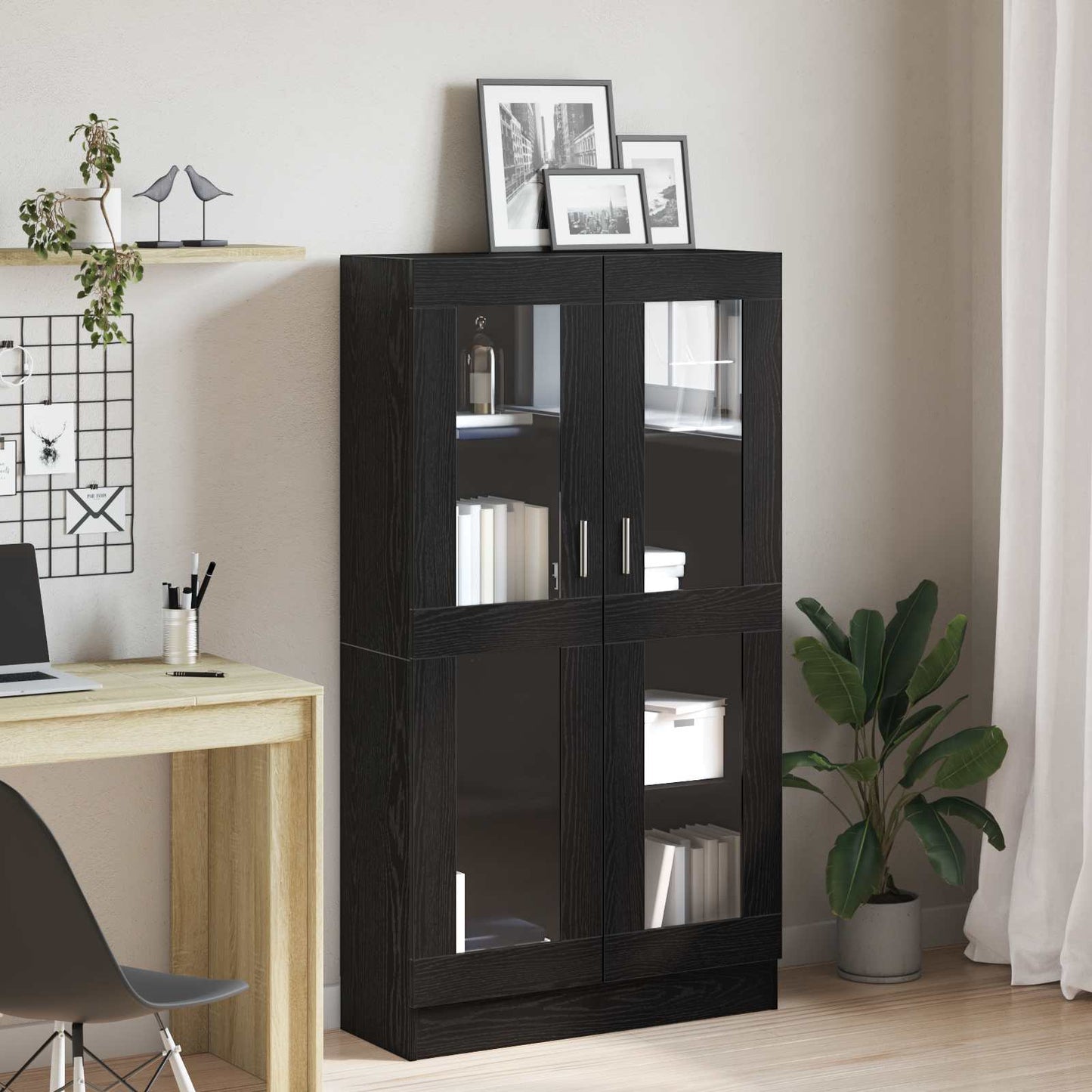 vidaXL Βιβλιοθήκη Μαύρη δρυς 82.5 x 30.5 x 150 cm Επεξεργασμένο ξύλο