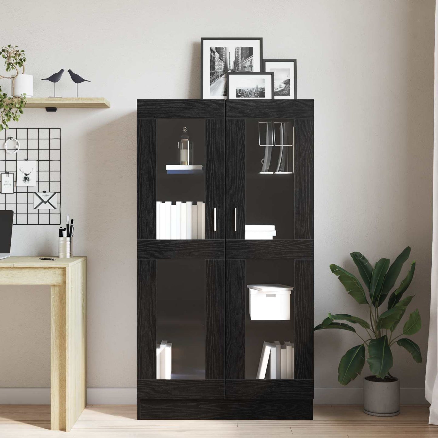 vidaXL Βιβλιοθήκη Μαύρη δρυς 82.5 x 30.5 x 150 cm Επεξεργασμένο ξύλο