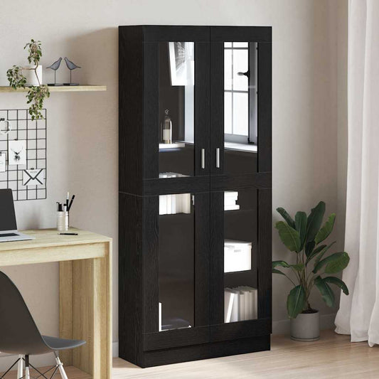 vidaXL Βιβλιοθήκη Μαύρη δρυς 82.5 x 30.5 x 185 cm Επεξεργασμένο ξύλο