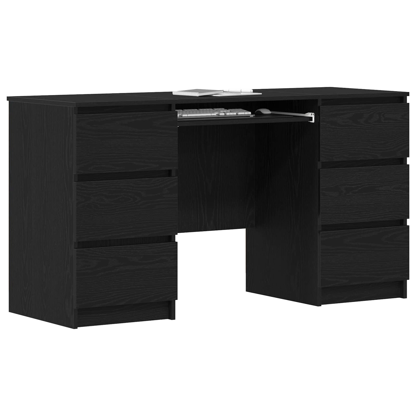 vidaXL Γραφείο Μαύρη δρυς 140 x 50 x 76 εκ. Επεξεργασμένο ξύλο