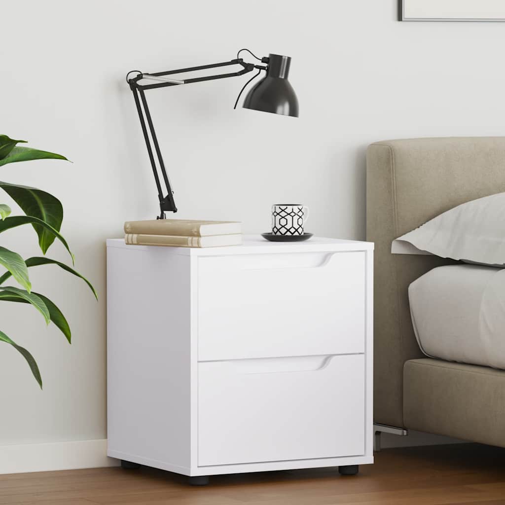 vidaXL Κομοδίνο VISNES Λευκό 45x40x50 εκ. από Τεχνητό Ξύλο