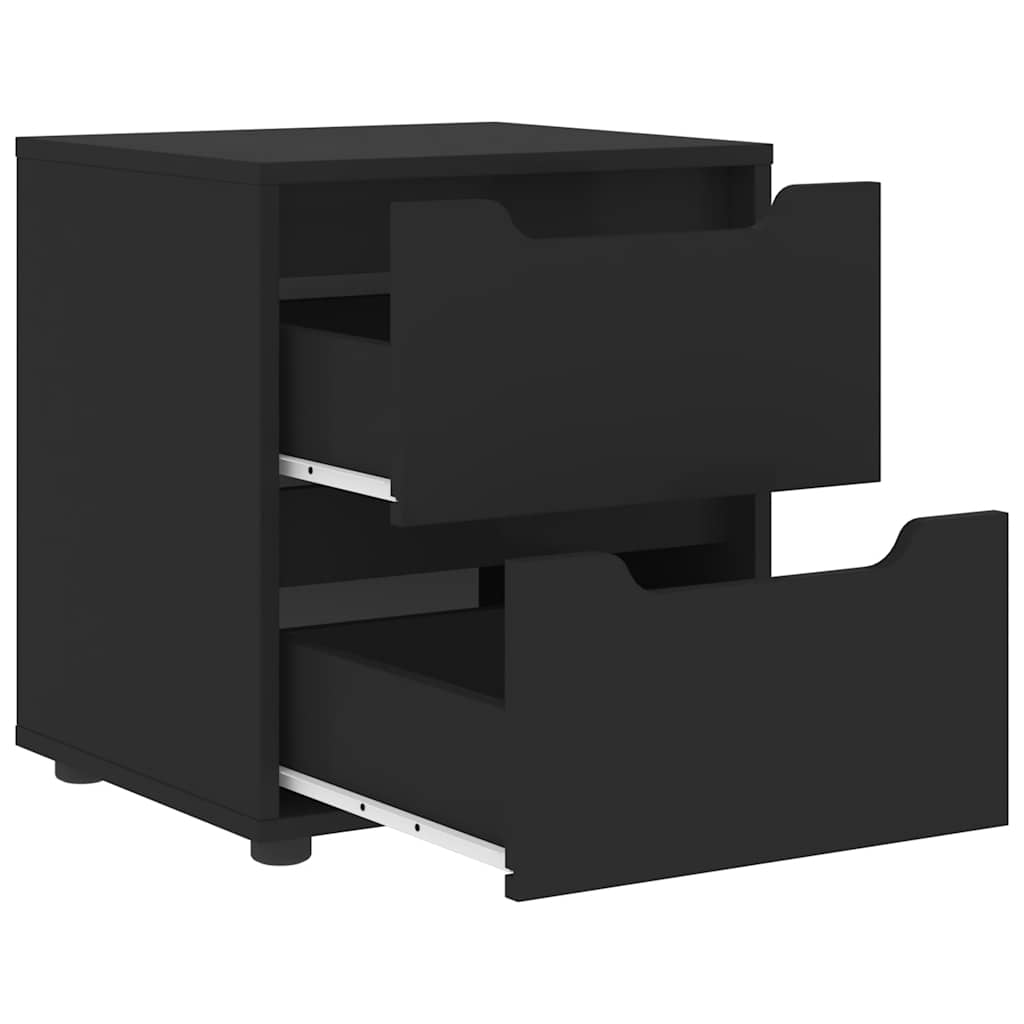 vidaXL Κομοδίνο "VISNES" Μαύρο 45x40x50 cm Κατασκευασμένο ξύλο