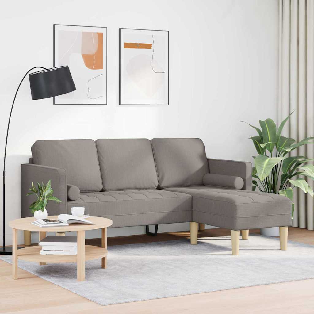 vidaXL Σετ Καναπέ με μαξιλάρι Taupe Πολυεστέρας
