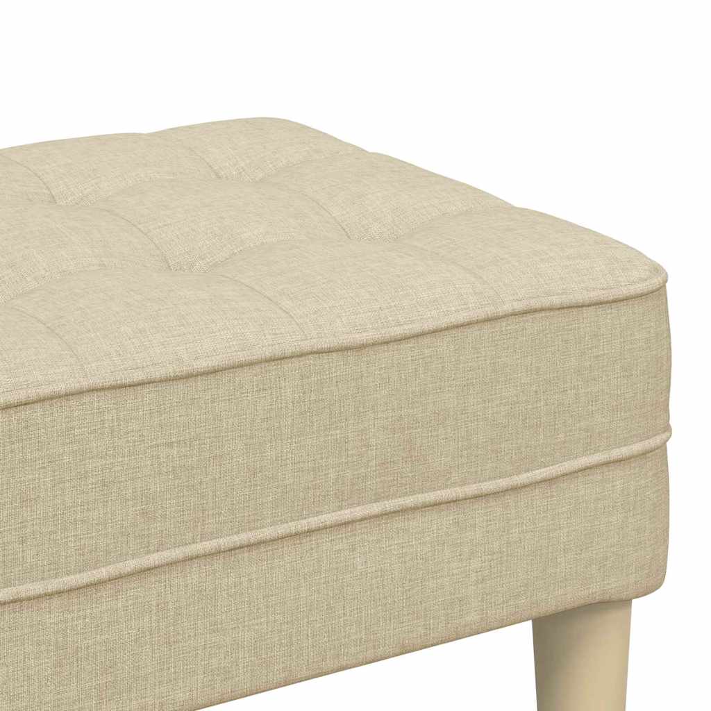 vidaXL παγκάκι με μαξιλάρι Κρεμ 113 x 57 x 39 εκ. ύφασμα