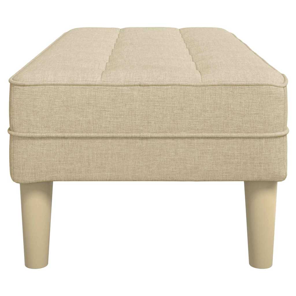 vidaXL παγκάκι με μαξιλάρι Κρεμ 113 x 57 x 39 εκ. ύφασμα