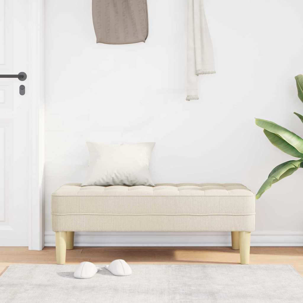 vidaXL παγκάκι με μαξιλάρι Λινό 113 x 57 x 39 εκ. ύφασμα