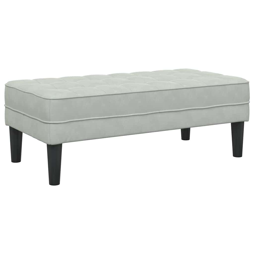 vidaXL παγκάκι με μαξιλάρι Ανοιχτό γκρι 113 x 57 x 39 εκ. Βελούδο