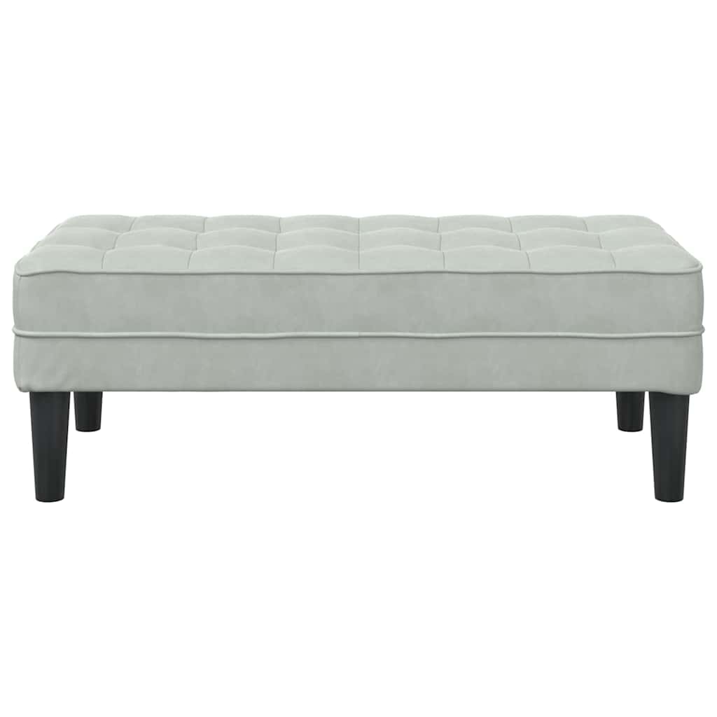 vidaXL παγκάκι με μαξιλάρι Ανοιχτό γκρι 113 x 57 x 39 εκ. Βελούδο
