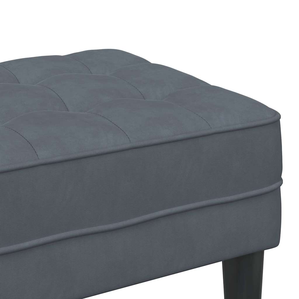 vidaXL παγκάκι με μαξιλάρι Σκούρο Γκρι 113 x 57 x 39 εκ. Βελούδο