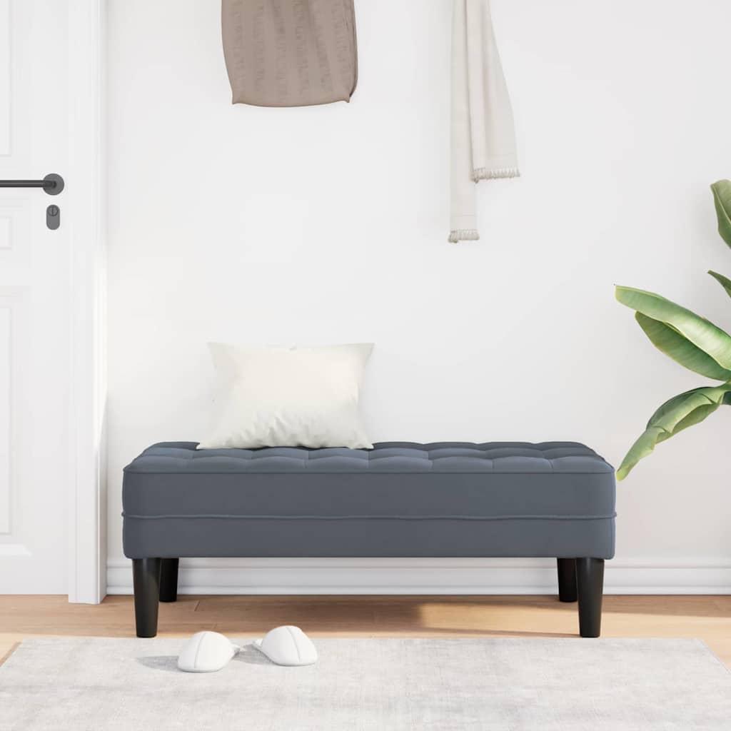 vidaXL παγκάκι με μαξιλάρι Σκούρο Γκρι 113 x 57 x 39 εκ. Βελούδο