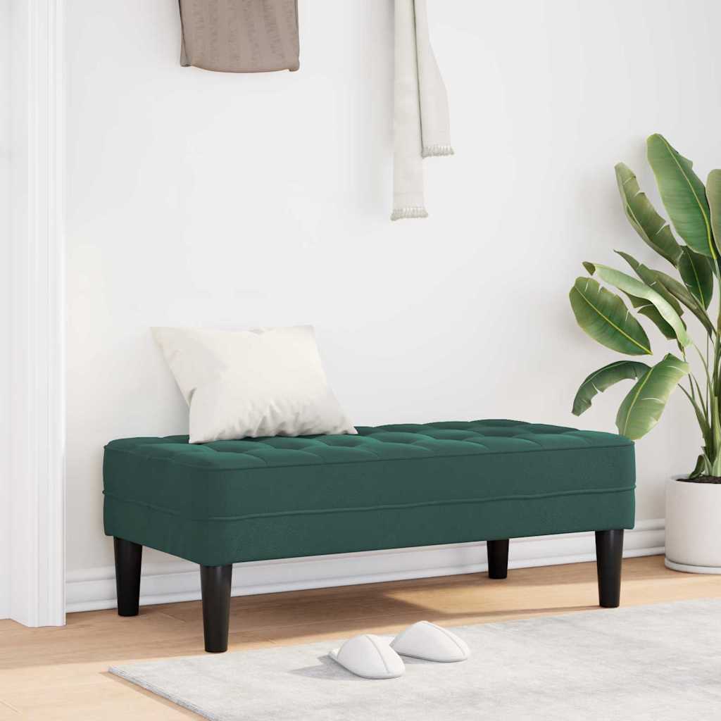 vidaXL παγκάκι με μαξιλάρι Σκούρο Πράσινο 113 x 57 x 39 εκ. Βελούδο