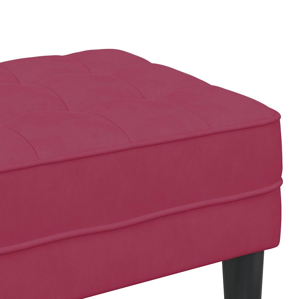 vidaXL παγκάκι με μαξιλάρι Κόκκινο 113 x 57 x 39 εκ. Βελούδο