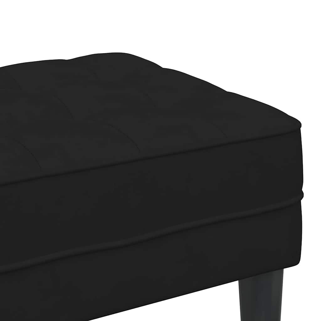 vidaXL παγκάκι με μαξιλάρι Μαύρο 113 x 57 x 39 εκ. Βελούδο