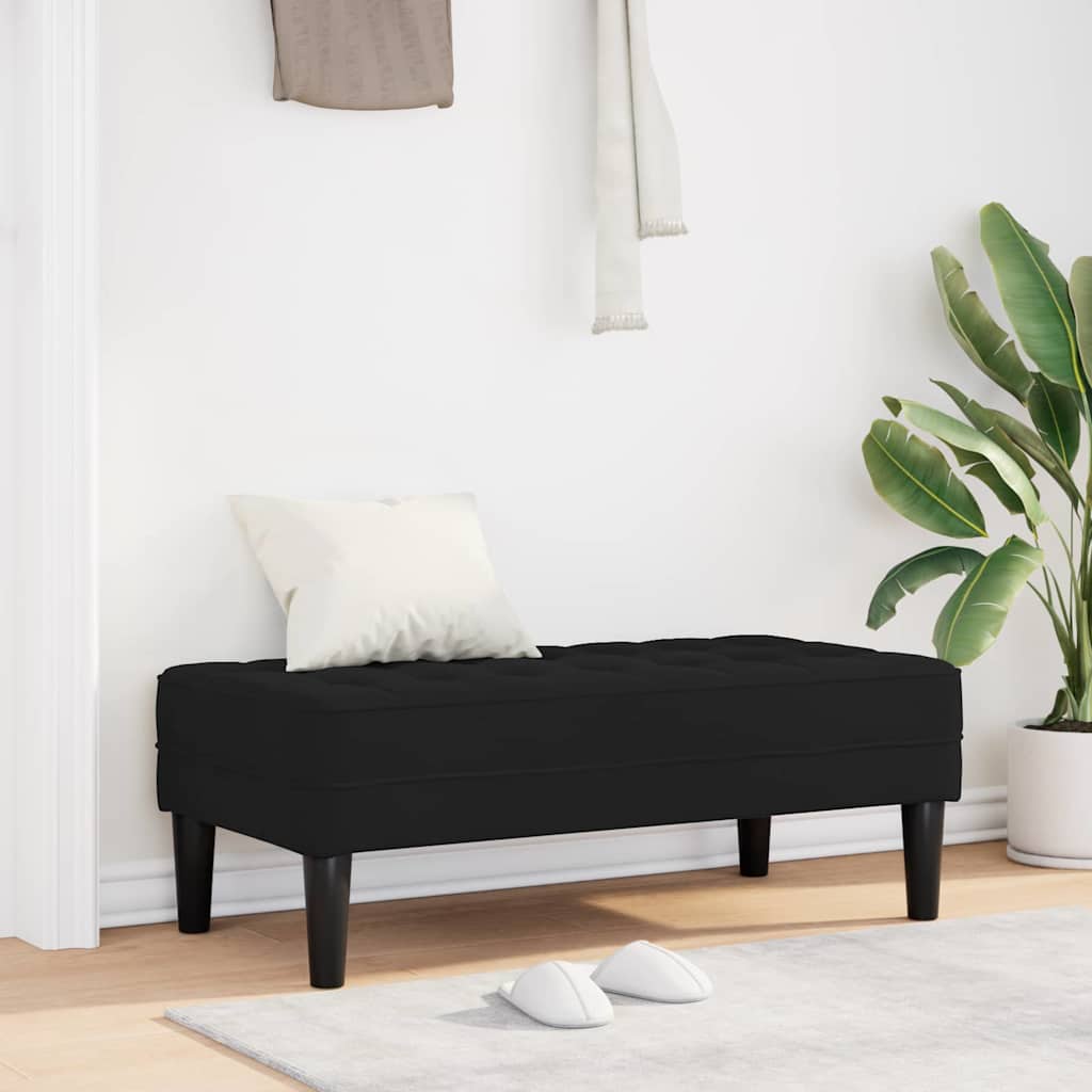vidaXL παγκάκι με μαξιλάρι Μαύρο 113 x 57 x 39 εκ. Βελούδο