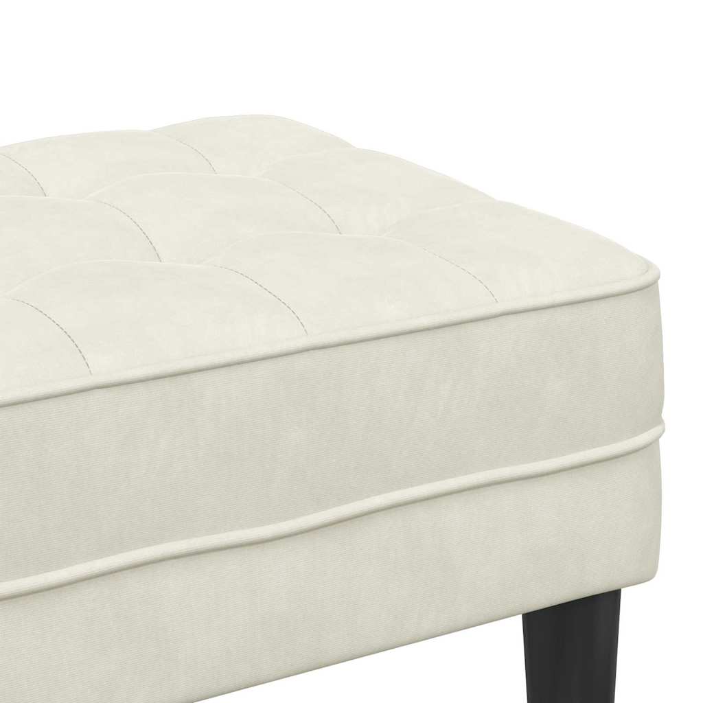vidaXL παγκάκι με μαξιλάρι Κρεμ 113 x 57 x 39 εκ. Βελούδο