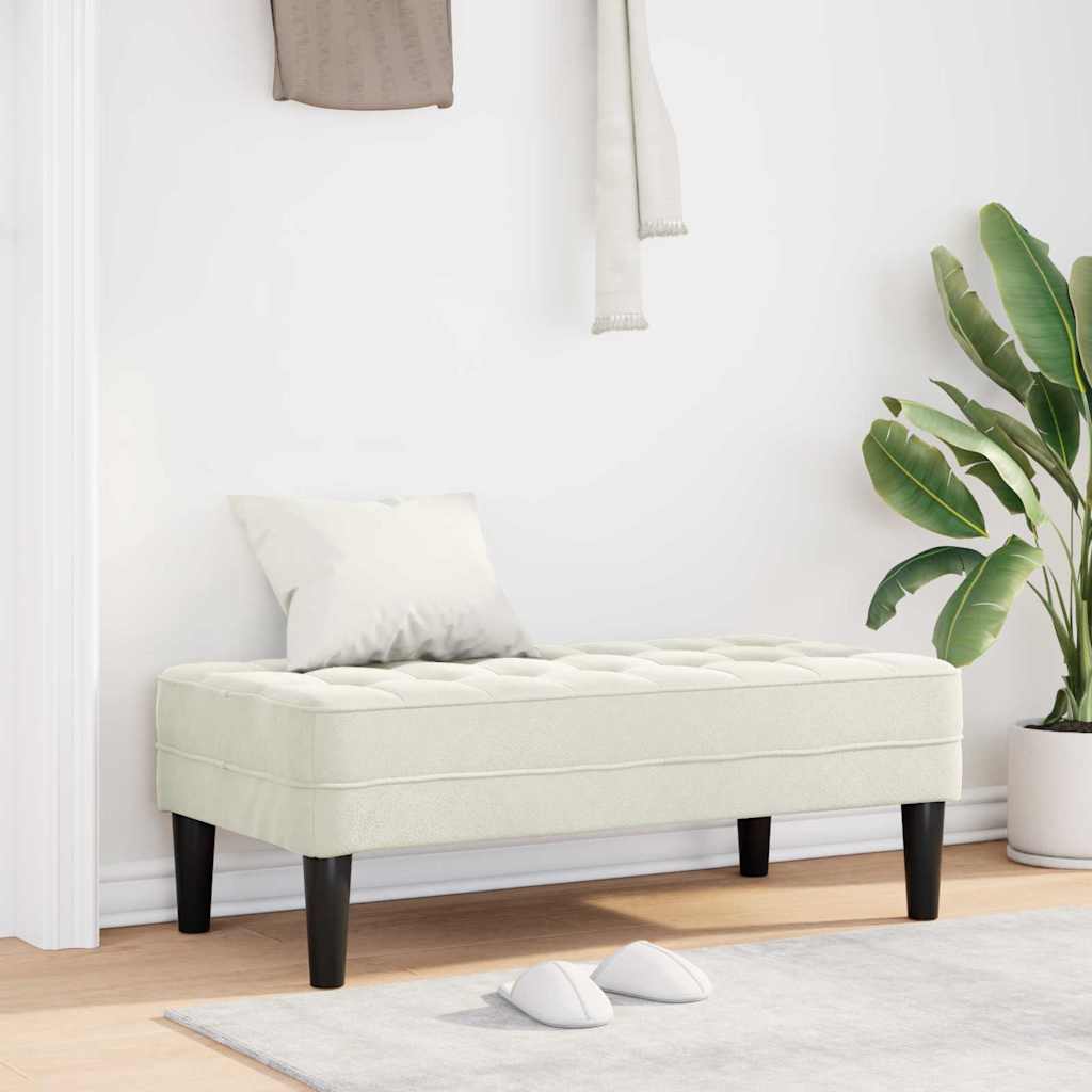 vidaXL παγκάκι με μαξιλάρι Κρεμ 113 x 57 x 39 εκ. Βελούδο